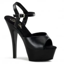 Pleaser KISS-209 Black Leather/Black Platform Sandal Shoes