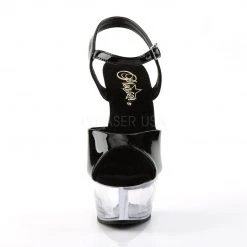 Pleaser New Arrivals KISS-209 Black Patent/Clear Platform Sandal