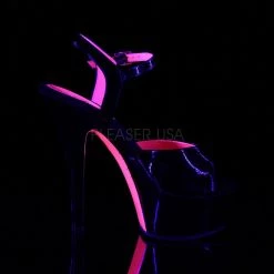 Pleaser KISS-209TT Black Patent-Neon Hot Pink Platform Sandal Coming Soon (Pre-Order)
