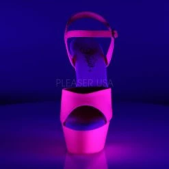 Pleaser KISS-209UV Neon Hot Pink/Hot Pink Platform Sandal