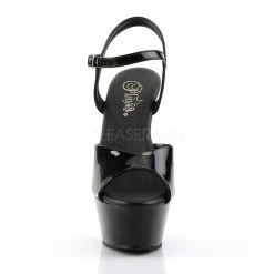 Pleaser KISS-209VL Black Patent Platform Sandal Shoes