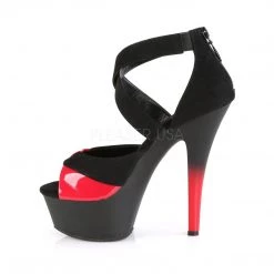 Pleaser Shoes KISS-221 Black Nubuck-Red Patent-Red Platform Sandal 10 Pleaser Shoes KISS-221 Black Nubuck-Red Patent-Red Platform Sandal