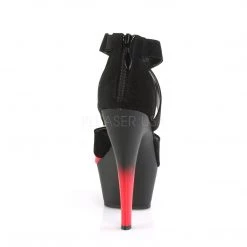 Pleaser Shoes KISS-221 Black Nubuck-Red Patent-Red Platform Sandal 11 Pleaser Shoes KISS-221 Black Nubuck-Red Patent-Red Platform Sandal