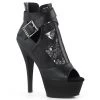 Pleaser KISS-257 Black Faux Leather-Lace-Mesh Boot