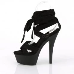 Pleaser KISS-274 Black Faux Suede Platform Sandal Shoes 10 Pleaser KISS-274 Black Faux Suede Platform Sandal Shoes