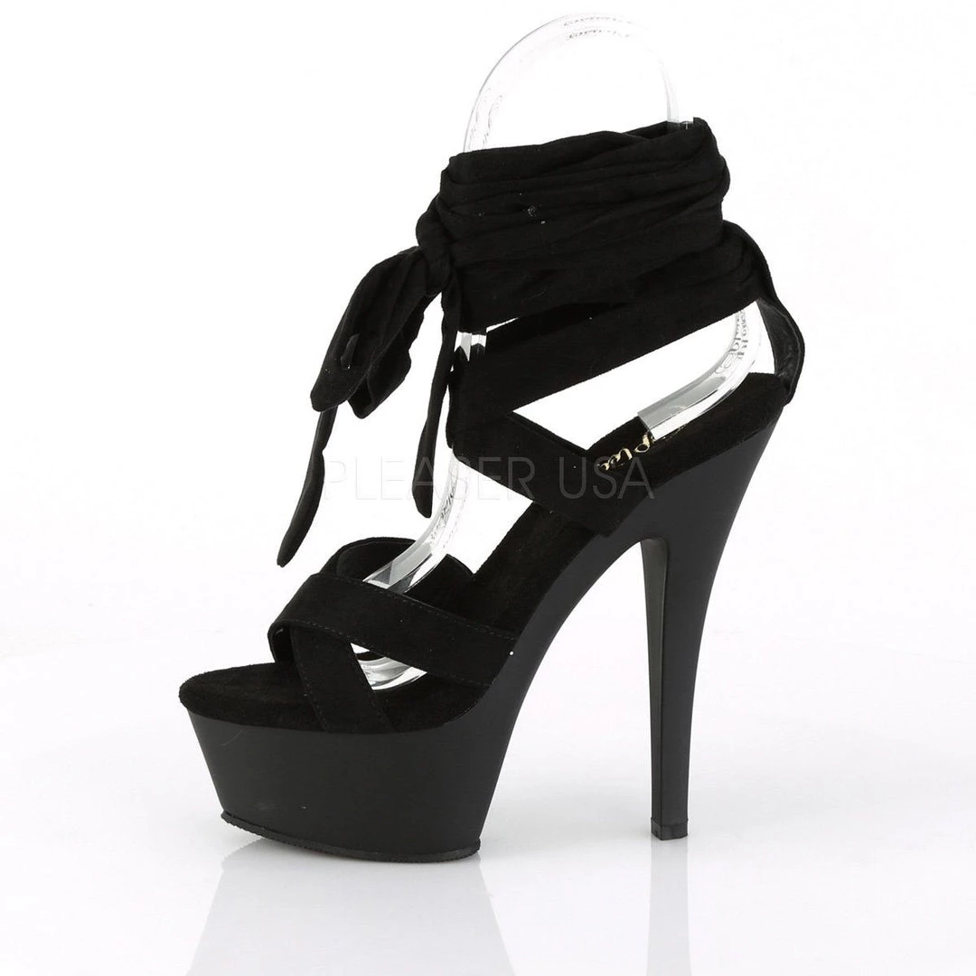 Pleaser KISS-274 Black Faux Suede Platform Sandal Shoes 5 Pleaser KISS-274 Black Faux Suede Platform Sandal Shoes