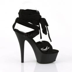 Pleaser KISS-274 Black Faux Suede Platform Sandal Shoes 12 Pleaser KISS-274 Black Faux Suede Platform Sandal Shoes