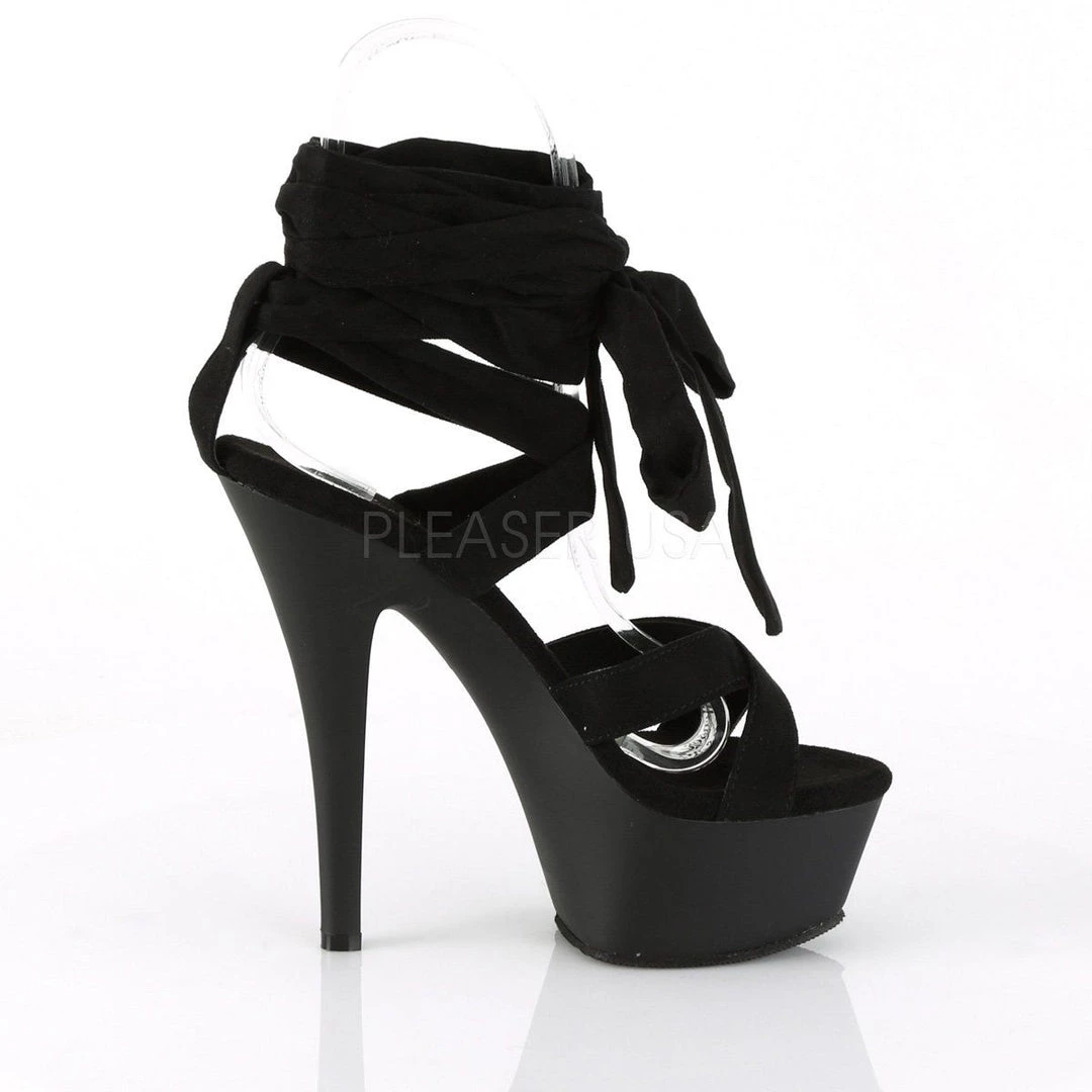 Pleaser KISS-274 Black Faux Suede Platform Sandal Shoes 7 Pleaser KISS-274 Black Faux Suede Platform Sandal Shoes