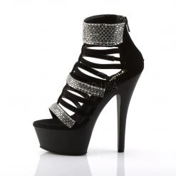 Pleaser KISS-294 Black Nubuck/Black Platform Sandal Shoes