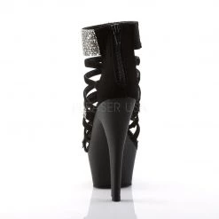 Pleaser KISS-294 Black Nubuck/Black Platform Sandal Shoes