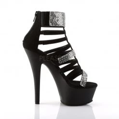 Pleaser KISS-294 Black Nubuck/Black Platform Sandal Shoes