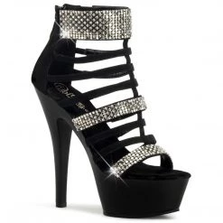 Pleaser KISS-294 Black Nubuck/Black Platform Sandal Shoes