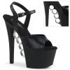 Pleaser Shoes KNUCKS-709 Black Faux Leather Platform Sandal