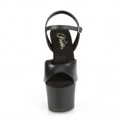 Pleaser Shoes KNUCKS-709 Black Faux Leather Platform Sandal