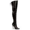 Pleaser Boots LEGEND-8899 Black Leather (P) Thigh Boot