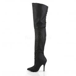 Pleaser Boots LEGEND-8899 Black Leather (P) Thigh Boot