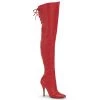 Pleaser Boots LEGEND-8899 Red Leather (P) Thigh Boot