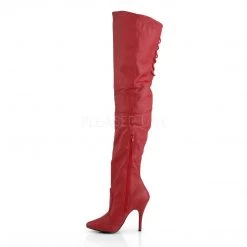 Pleaser Boots LEGEND-8899 Red Leather (P) Thigh Boot