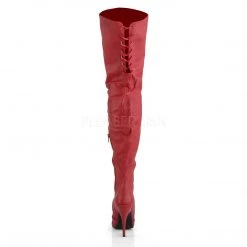 Pleaser Boots LEGEND-8899 Red Leather (P) Thigh Boot