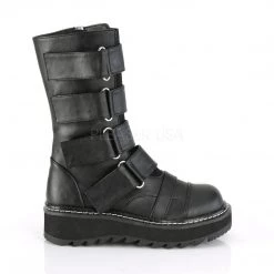 Demonia LILITH-211 Black Vegan Leather Mid-Calf Boot Boots