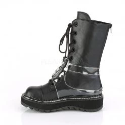 Demonia LILITH-271 Black Vegan Leather-Clear PVC Mid-Calf Boot Boots 10 Demonia LILITH-271 Black Vegan Leather-Clear PVC Mid-Calf Boot Boots