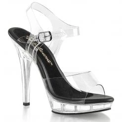 Fabulicious LIP-108 Clear-Black/Clear Shoes