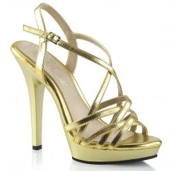 Fabulicious LIP-113 Gold Metallic Pu/Gold Shoes