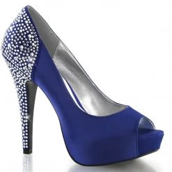 Fabulicious Shoes LOLITA-08 Royal Blue Silk Satin