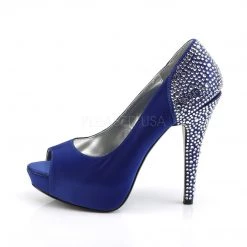 Fabulicious Shoes LOLITA-08 Royal Blue Silk Satin