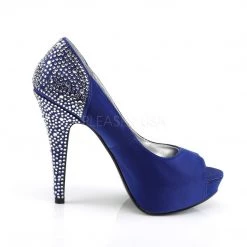 Fabulicious Shoes LOLITA-08 Royal Blue Silk Satin