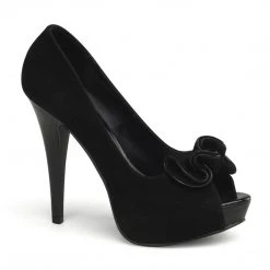 Pin Up Couture LOLITA-10 Black Suede Pu Shoes