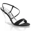 Fabulicious Shoes LOVELY-417 Black Satin/Clear