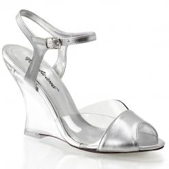 Fabulicious LOVELY-442 Clear-Silver Metallic Pu