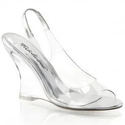 Fabulicious Shoes LOVELY-450 Clear-Silver/Clear