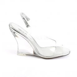 Fabulicious Shoes LOVELY-450 Clear-Silver/Clear