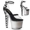 Pleaser Shoes LOVESICK-712T Clear-Black/Faded Black Platform Sandal