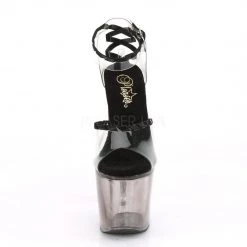 Pleaser Shoes LOVESICK-712T Clear-Black/Faded Black Platform Sandal
