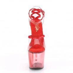 Pleaser LOVESICK-712T Clear-Red/Faded Red Platform Sandal