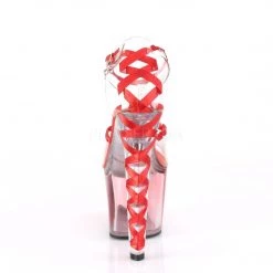 Pleaser LOVESICK-712T Clear-Red/Faded Red Platform Sandal