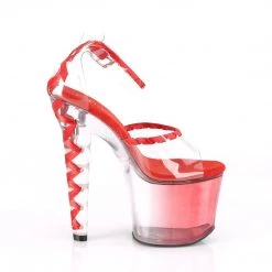 Pleaser LOVESICK-712T Clear-Red/Faded Red Platform Sandal