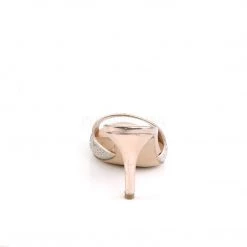 Fabulicious Shoes LUCY-01 Gold Glitter Mesh Fabric