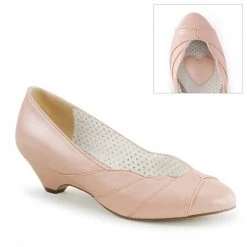 Pin Up Couture LULU-05 Baby Pink Faux Leather