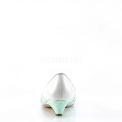 Pin Up Couture Shoes LULU-05 Whit-Mint Multi Faux Leather