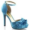 Fabulicious LUMINA-36 Blue Satin Shoes