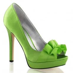 Fabulicious LUMINA-42 Apple Green Satin Shoes
