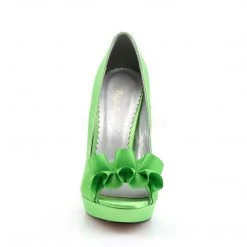 Fabulicious LUMINA-42 Apple Green Satin Shoes