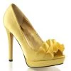 Fabulicious LUMINA-42 Yellow Satin Shoes