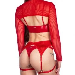 Naughty Thoughts Leg Straps Red