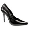 Pleaser MILAN-01 Black Leather Pump Shoes
