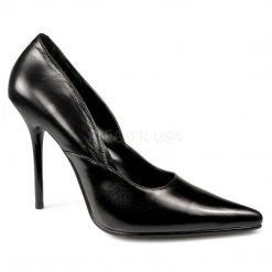 Pleaser MILAN-01 Black Leather Pump Shoes